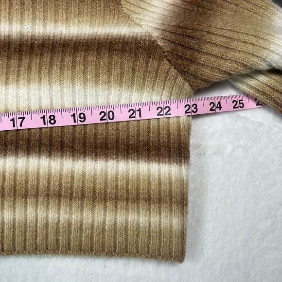 Cider Cropped Turtleneck Brown Ombre Striped Sweater Size Medium - Picture 5 of 5